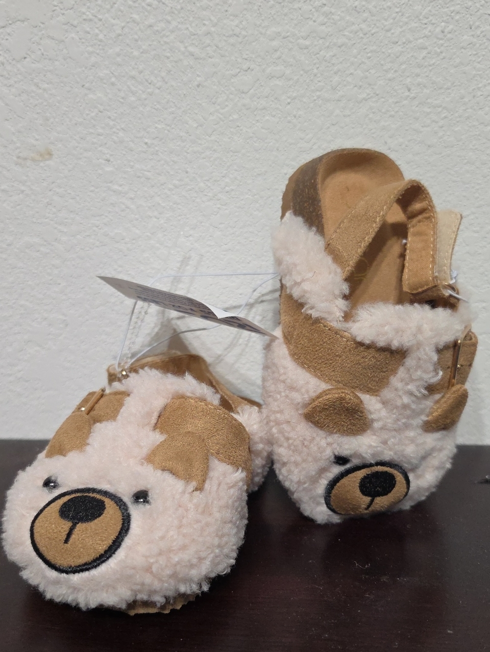 Sugar Plush Bear Walker Sandals in Tan and Cream